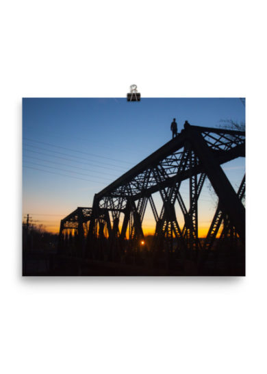 Railroad Bridge Sunset Print